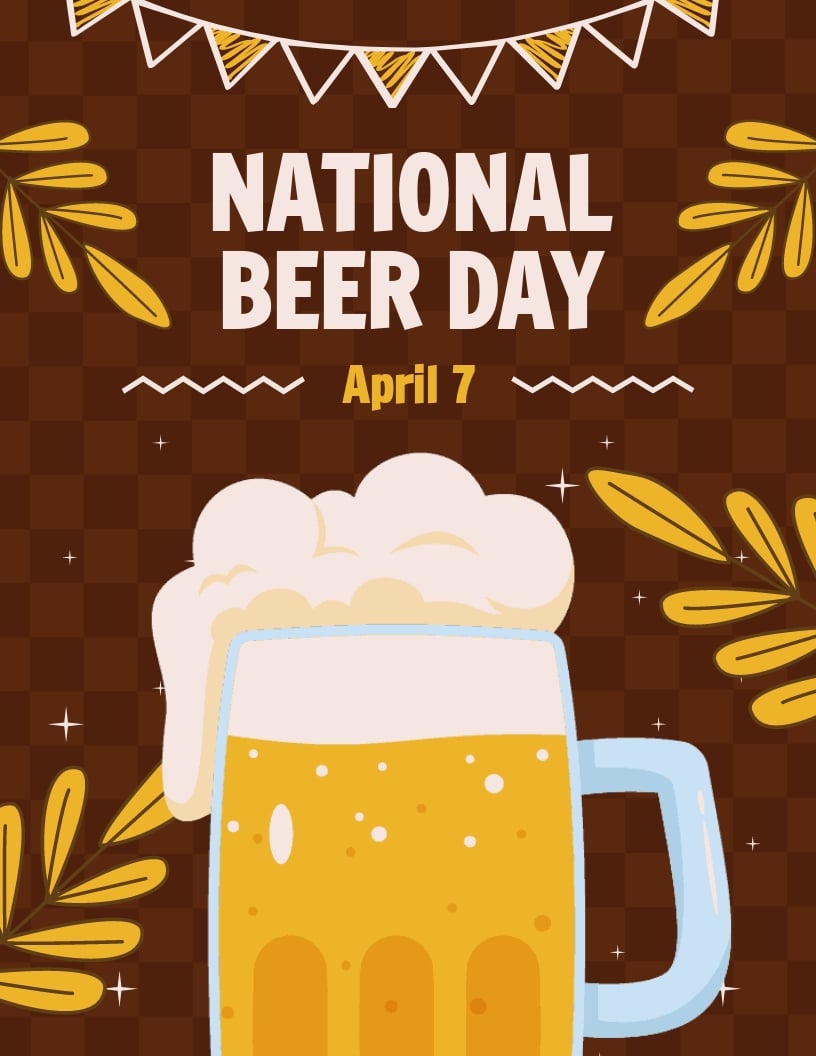 National Beer Day Flyer Template in Word, Google Docs, Publisher