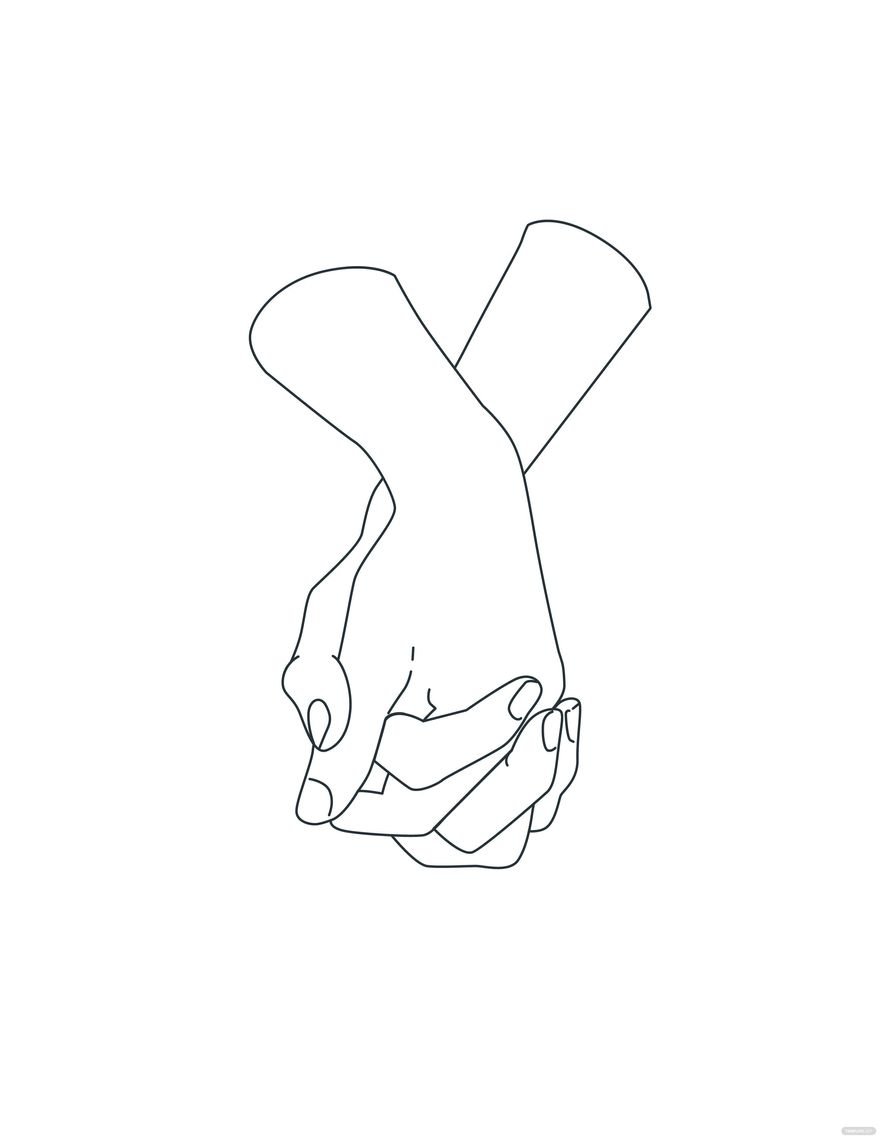 Wedding Holding Hands Coloring Page