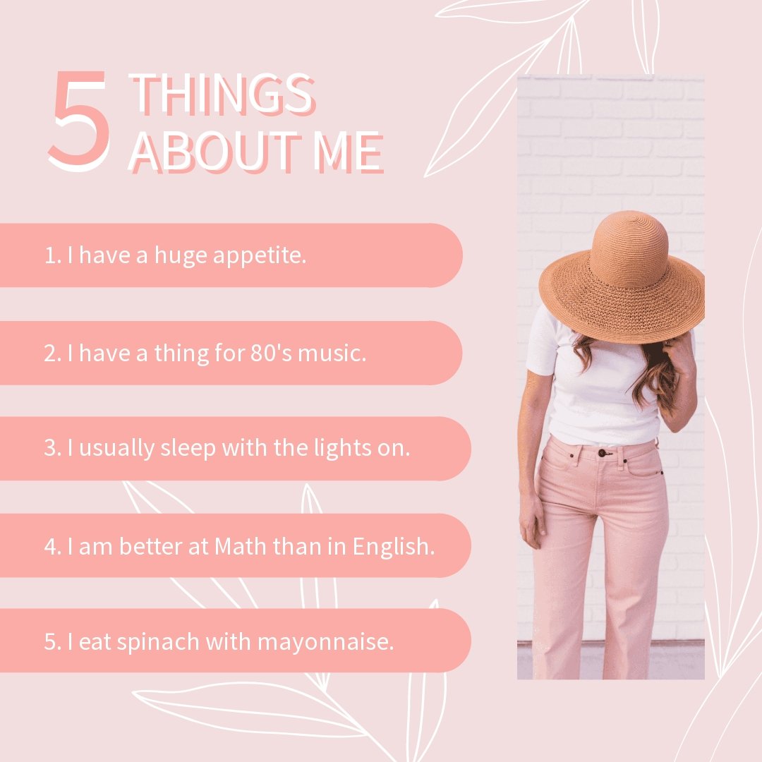 Things About Me Template