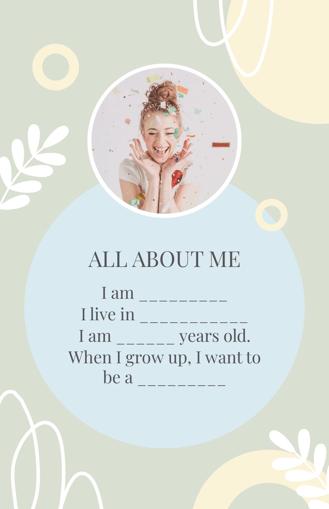 Free All About Me Poster Template