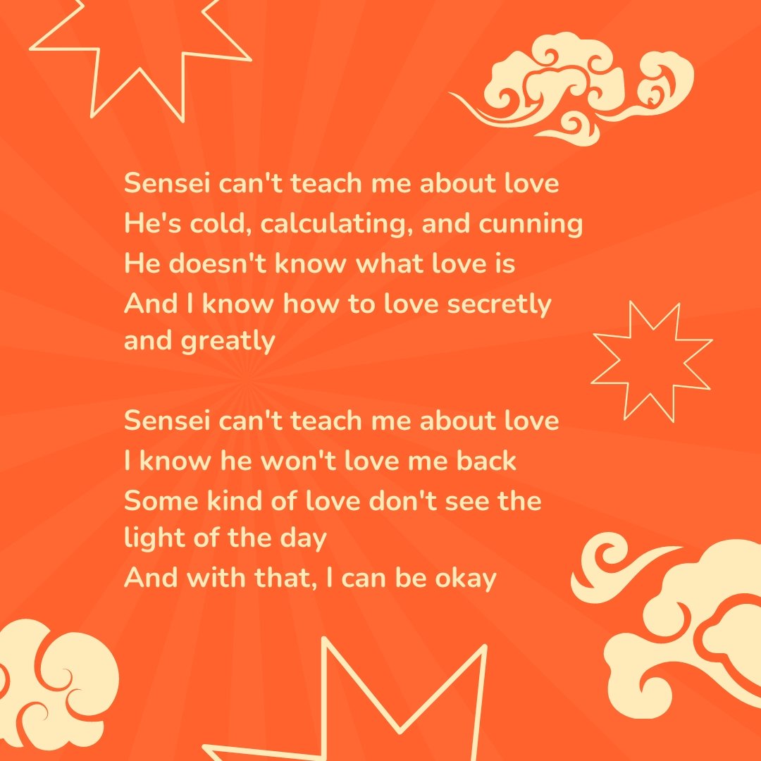 Free Sensei Cant Teach Me About Love Lyrics Template