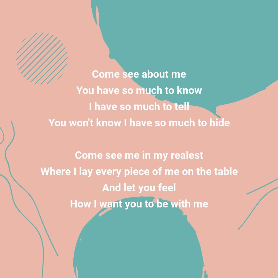 Free Come See About Me Lyrics Template
