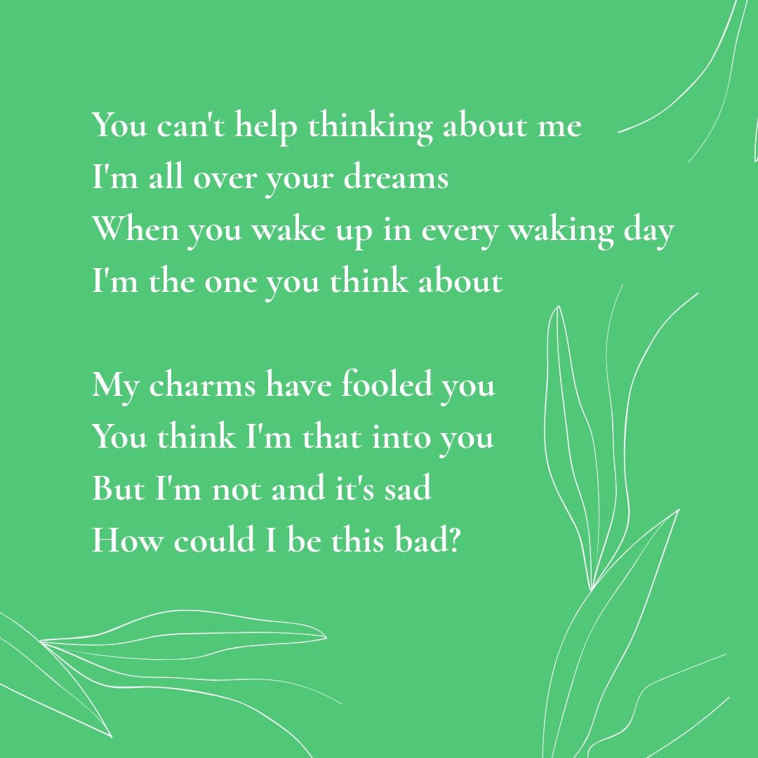 Cant Help Thinking About Me Lyrics Template