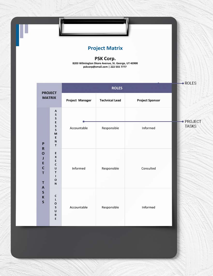 Project Matrix Template Download in Word, Google Docs