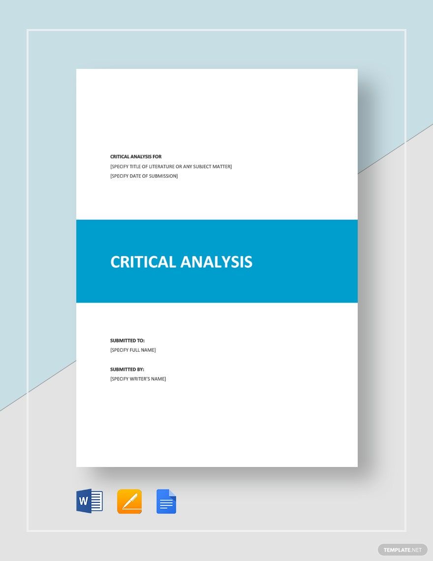 Critical Analysis Template in Word, Google Docs, Apple Pages