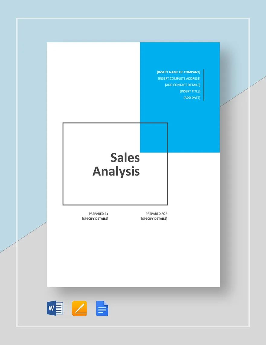 Sales Analysis Template in Word, Google Docs, Apple Pages