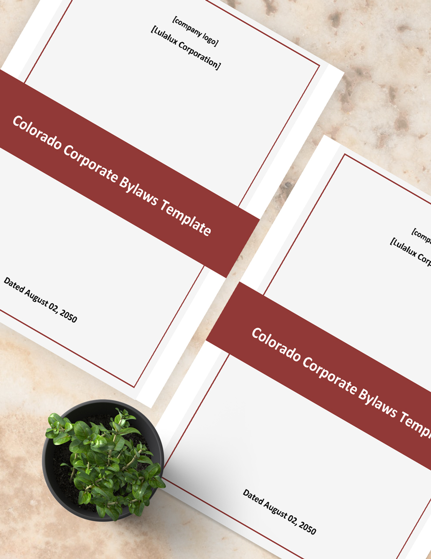 Colorado Corporate Bylaws Template