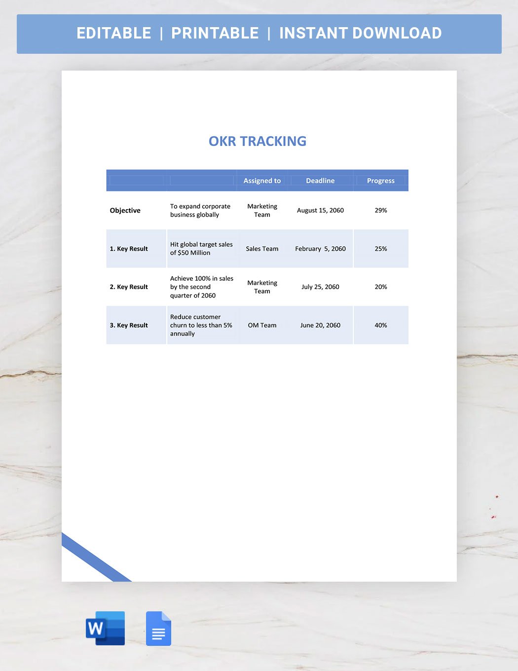 OKR Tracking Template