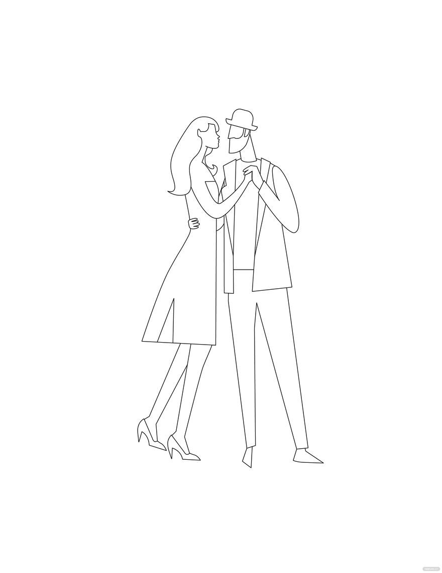 Free Wedding Couple Coloring Page