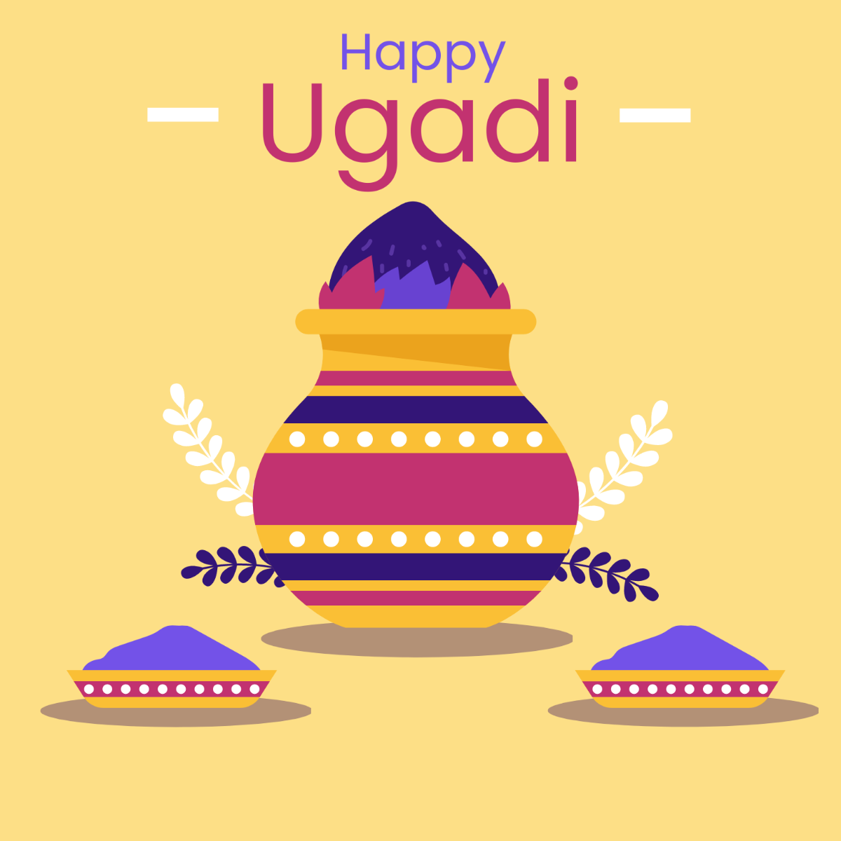 Happy Ugadi Vector Template