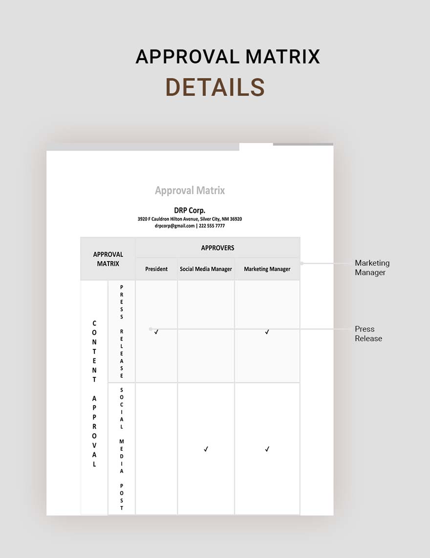 Approval Matrix Template Download in Word, Google Docs