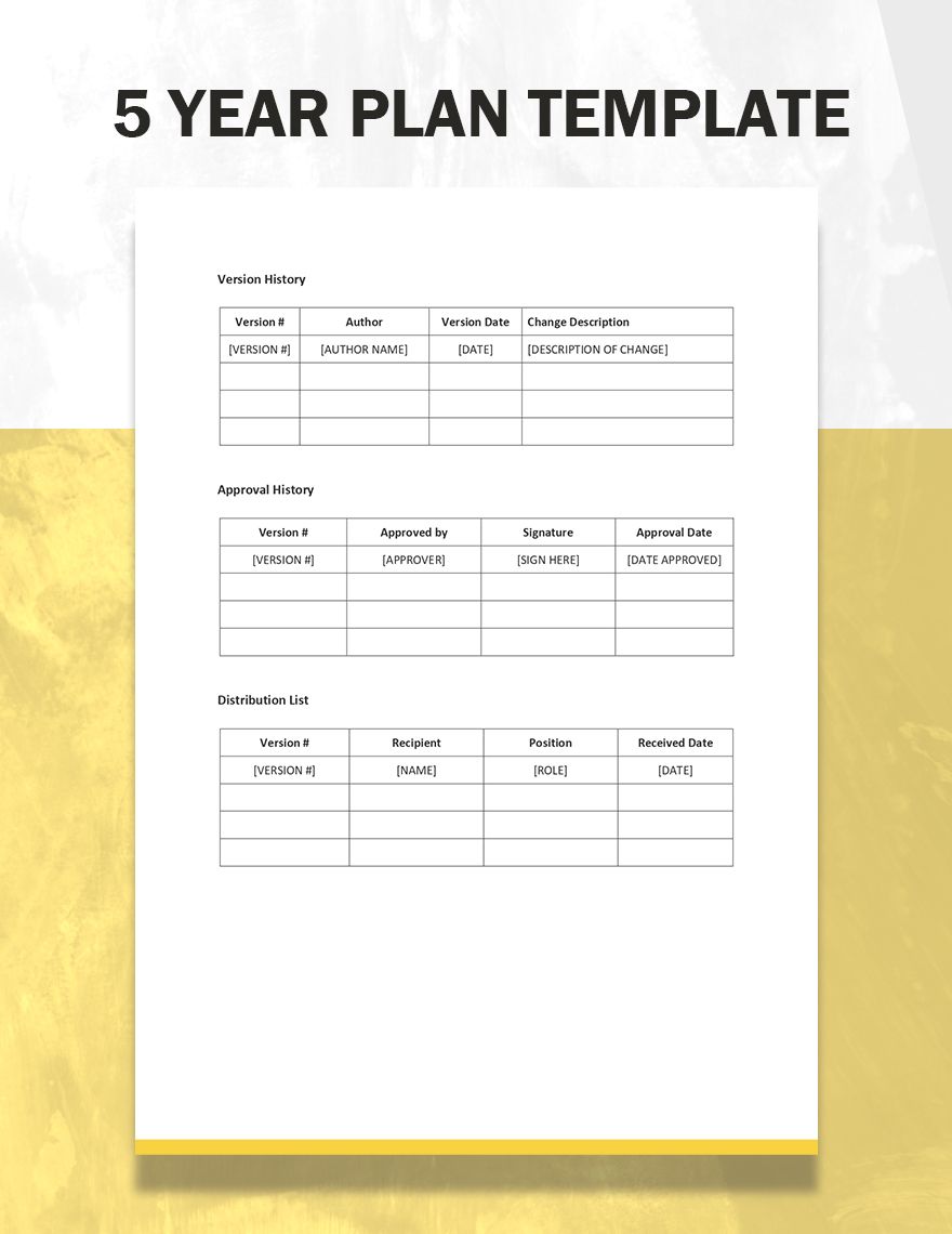 5 Year Plan Template Download in Word, Google Docs, Apple Pages