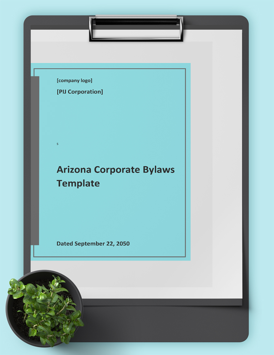 Arizona Corporate Bylaws Template