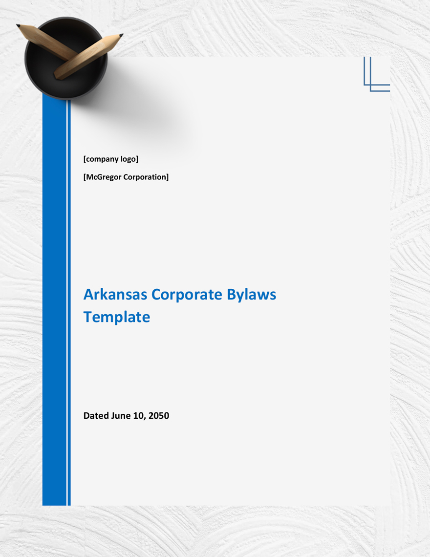 Arkansas Corporate Bylaws Template