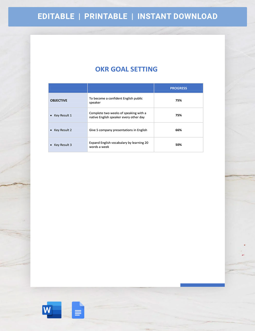 OKR Goal Setting Template