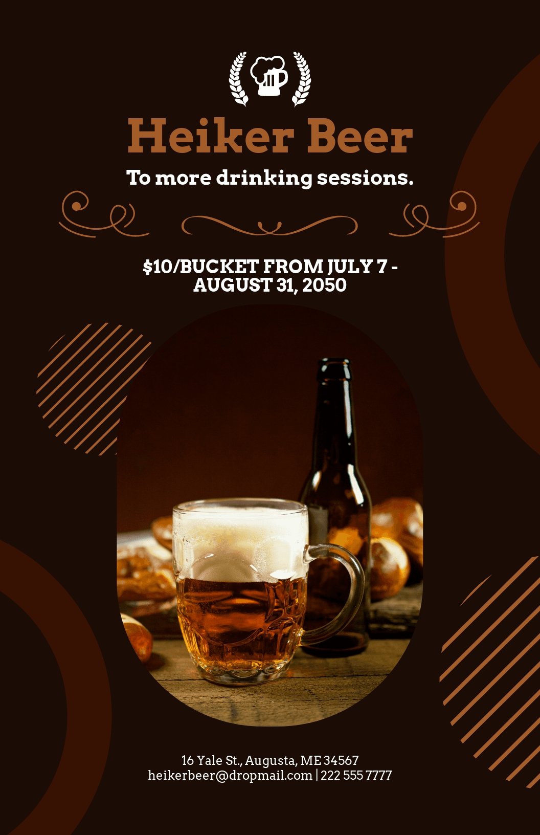 Free Beer Promotion Poster Template