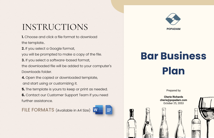 open a bar business plan