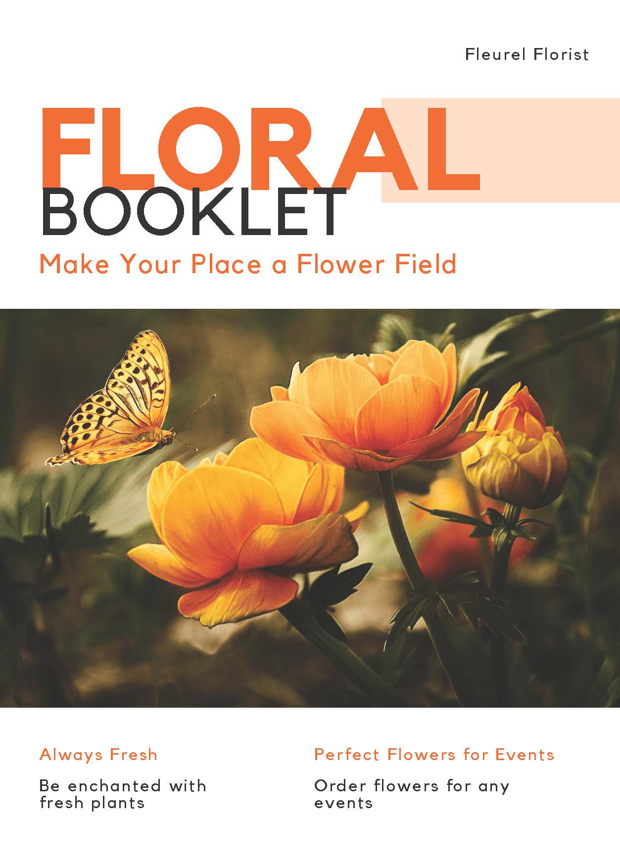 Floral Booklet Template in Word, Google Docs, Illustrator, PSD, Apple Pages, Publisher, InDesign