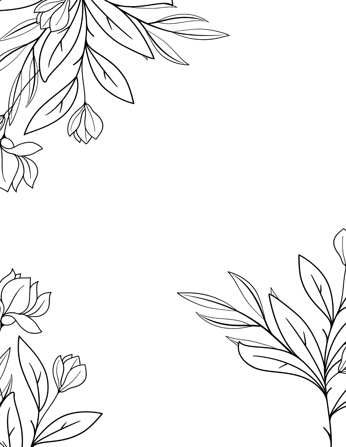 Wedding Leaves Coloring Page Template