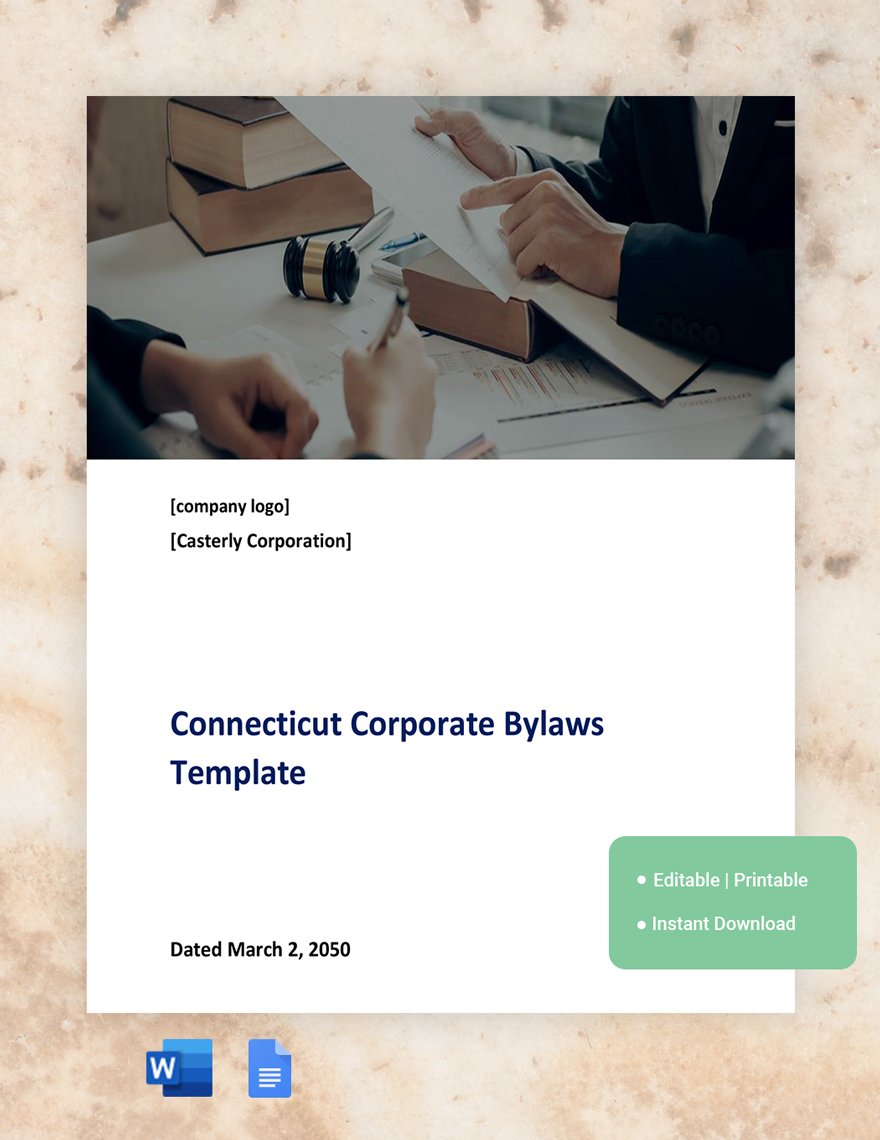 Connecticut Corporate Bylaws Template in Word, Google Docs