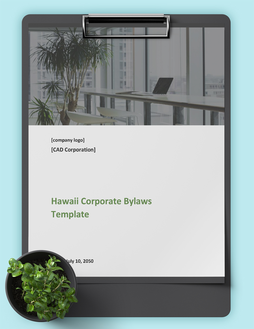 Hawaii Corporate Bylaws Template