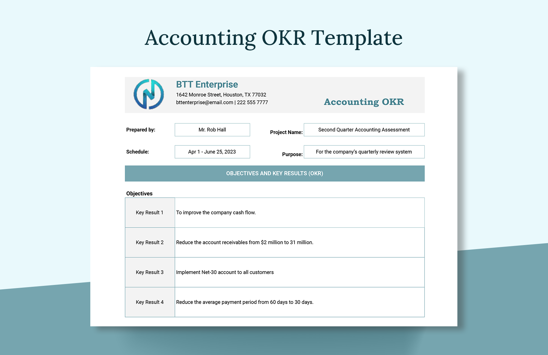 Accounting OKR Template
