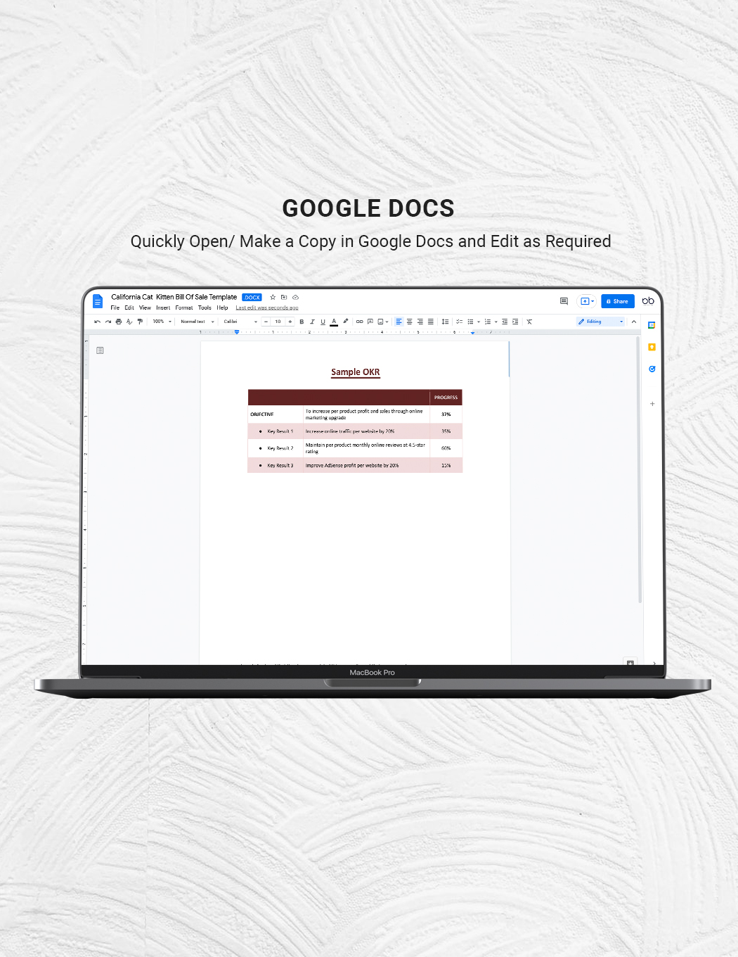 Sample OKR Template Download in Word, Google Docs