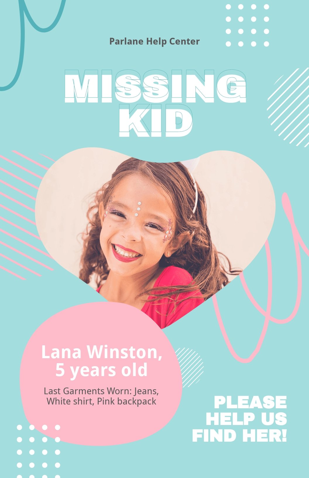 Missing Kid Poster Template