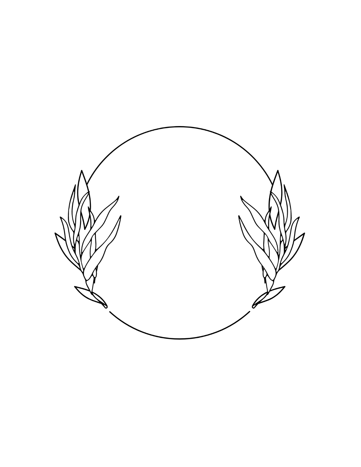 Wedding Wreath Coloring Page Template