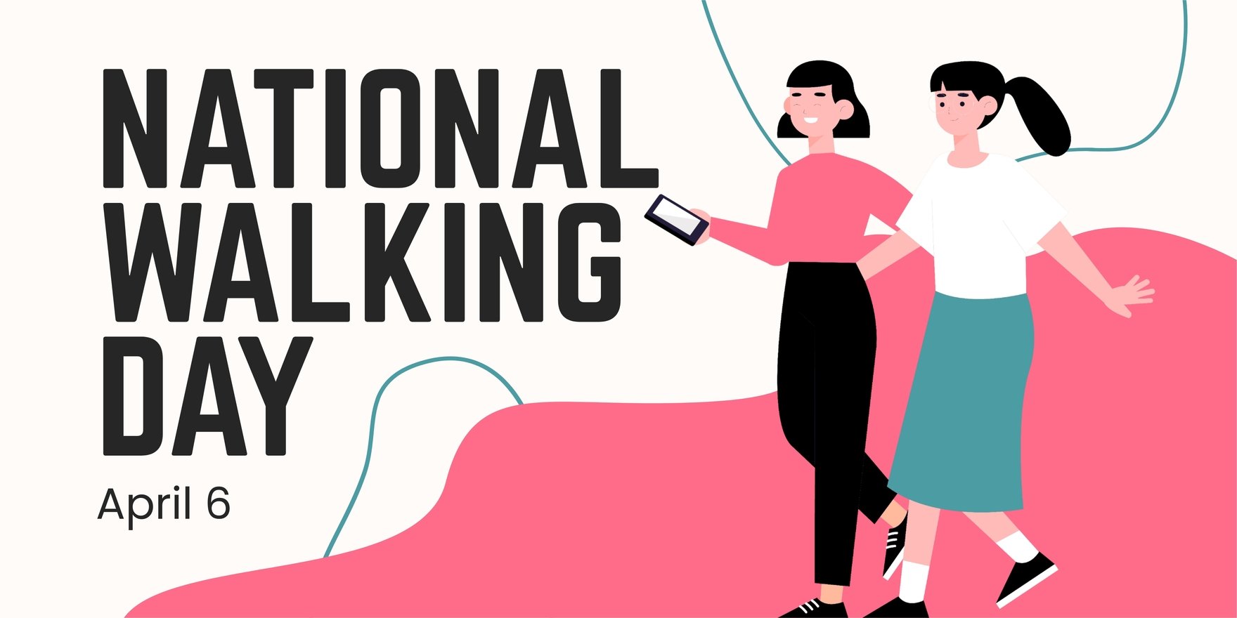 Free National Walking Day Banner Download in PNG, JPG