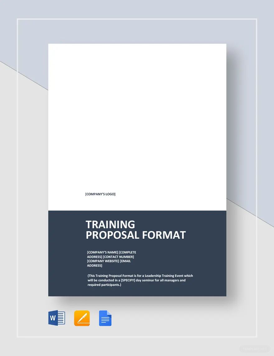 Training Proposal Format Template