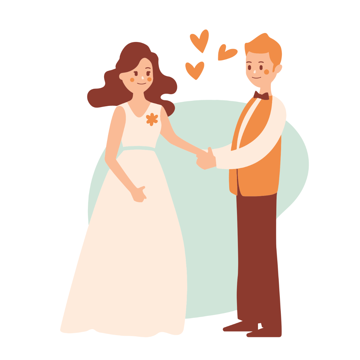 Wedding Holding Hands Illustration Template