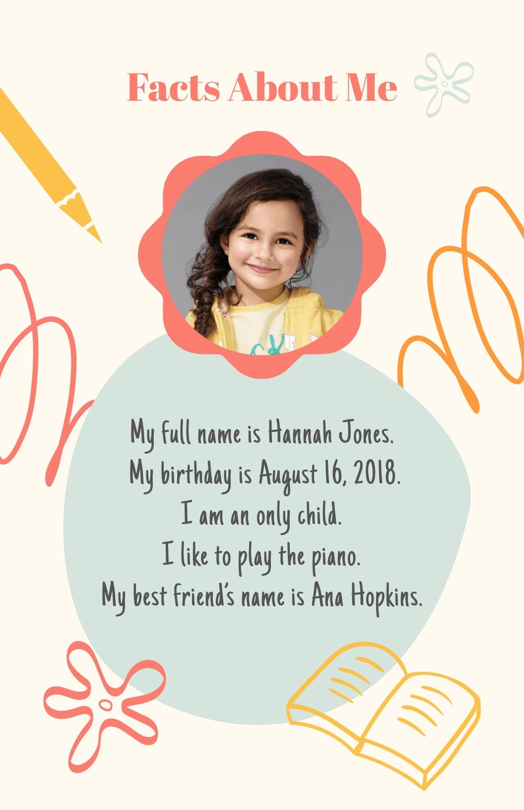 Back To School All About Me Poster