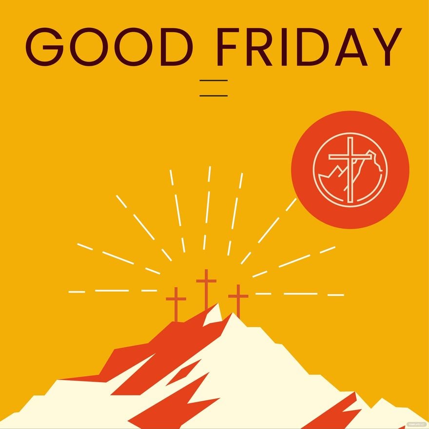 Good Friday Sign Vector Template