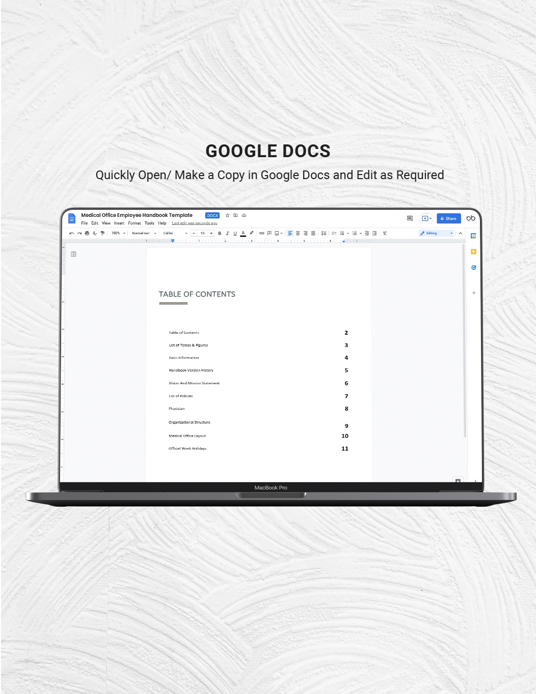 Free Medical Office Employee Handbook Template to Edit Online