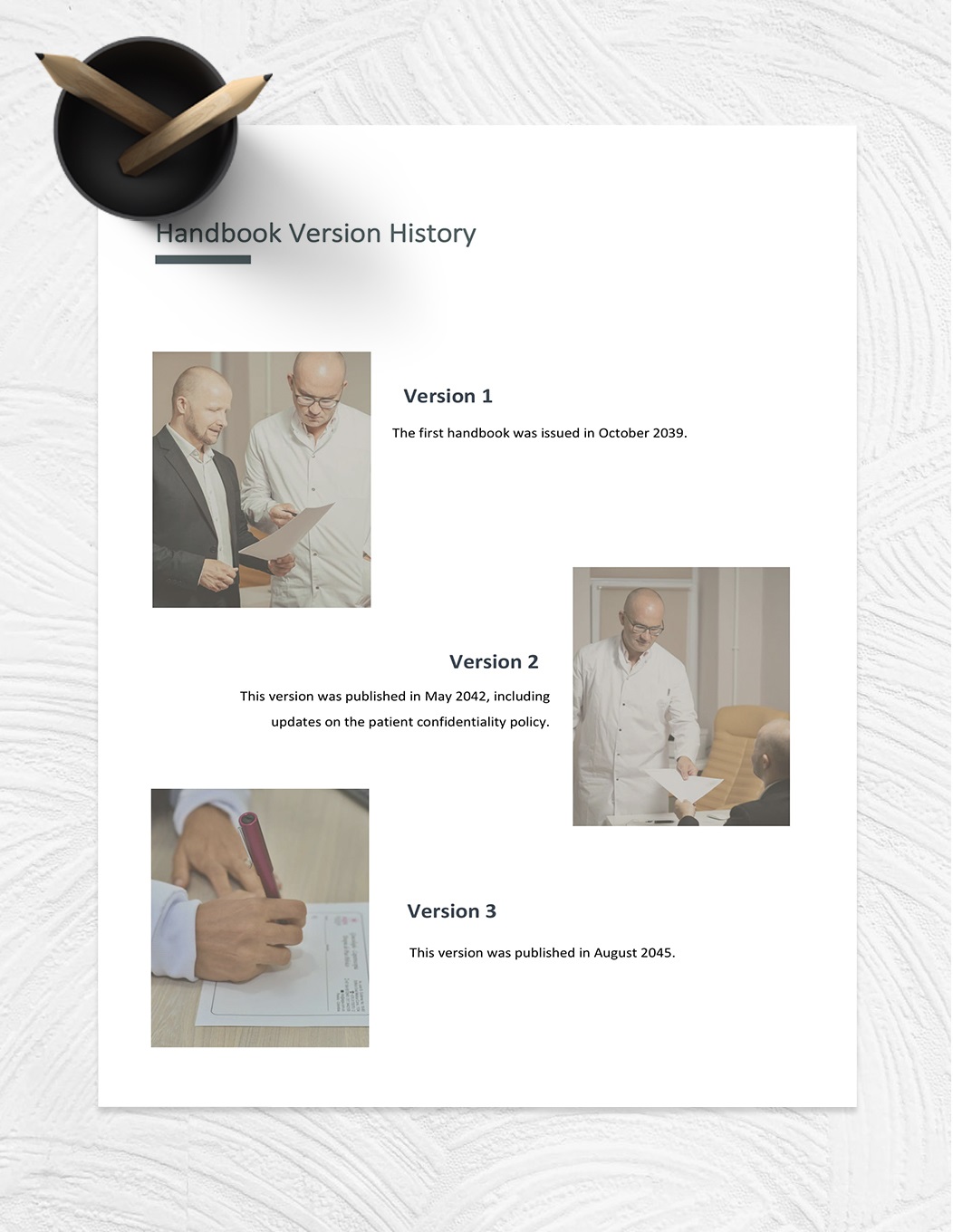 Free Medical Office Employee Handbook Template to Edit Online