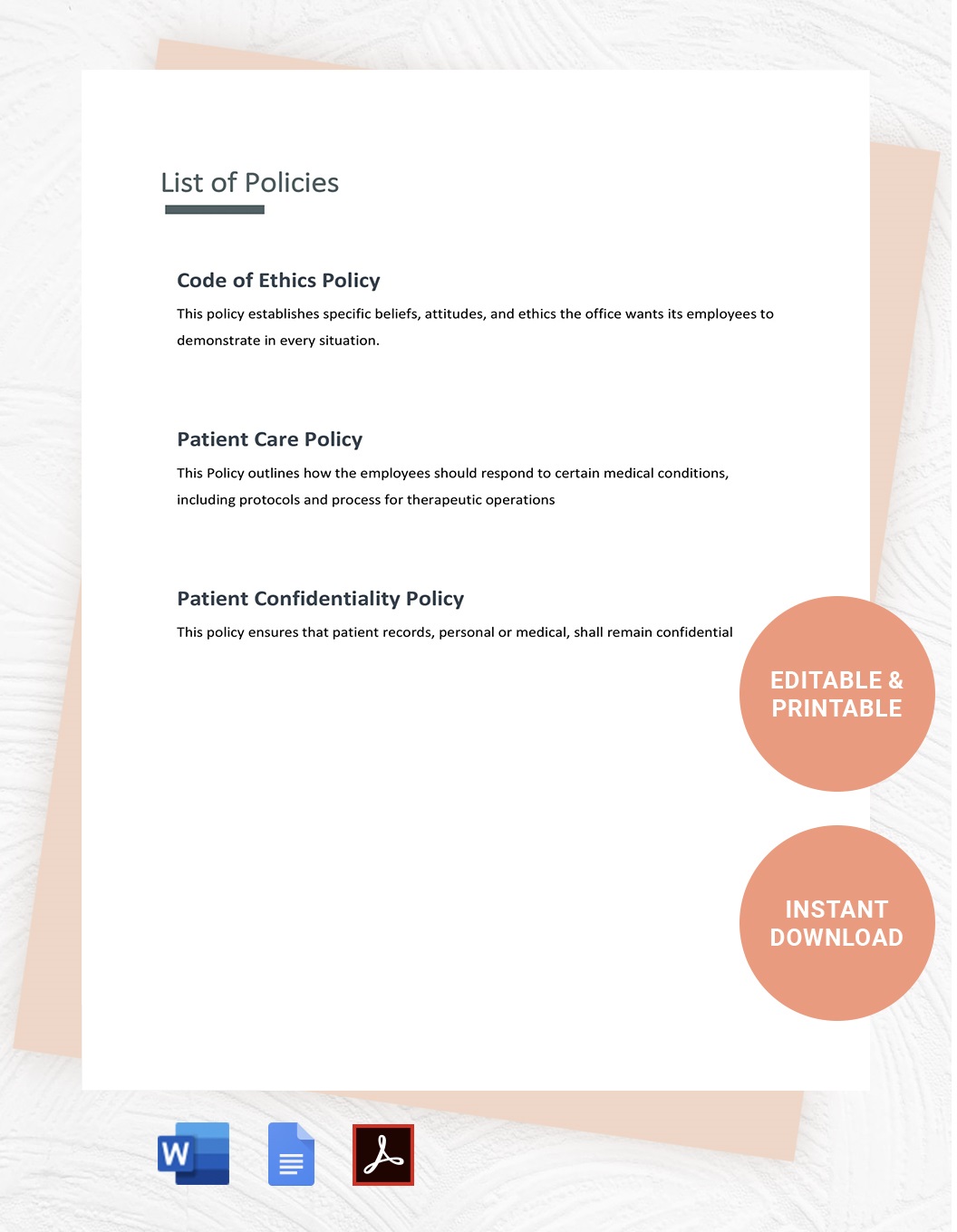 Free Medical Office Employee Handbook Template to Edit Online