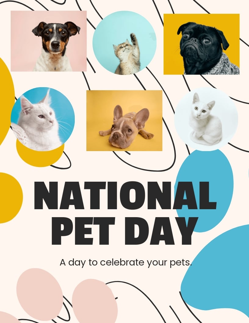 National Pet Day Collage Template