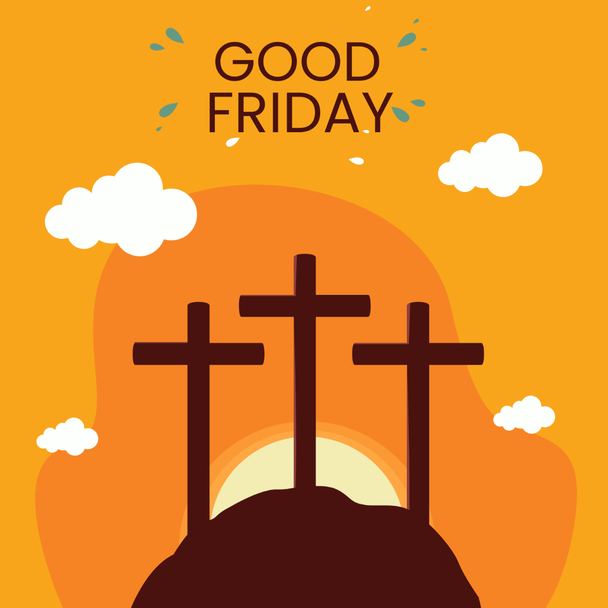 Good Friday Three Crosses Vector Template