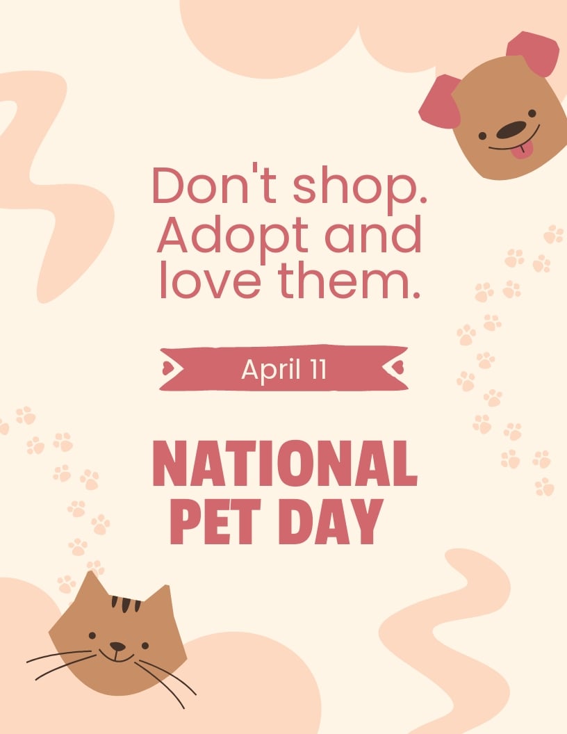 National Pet Day Marketing Template