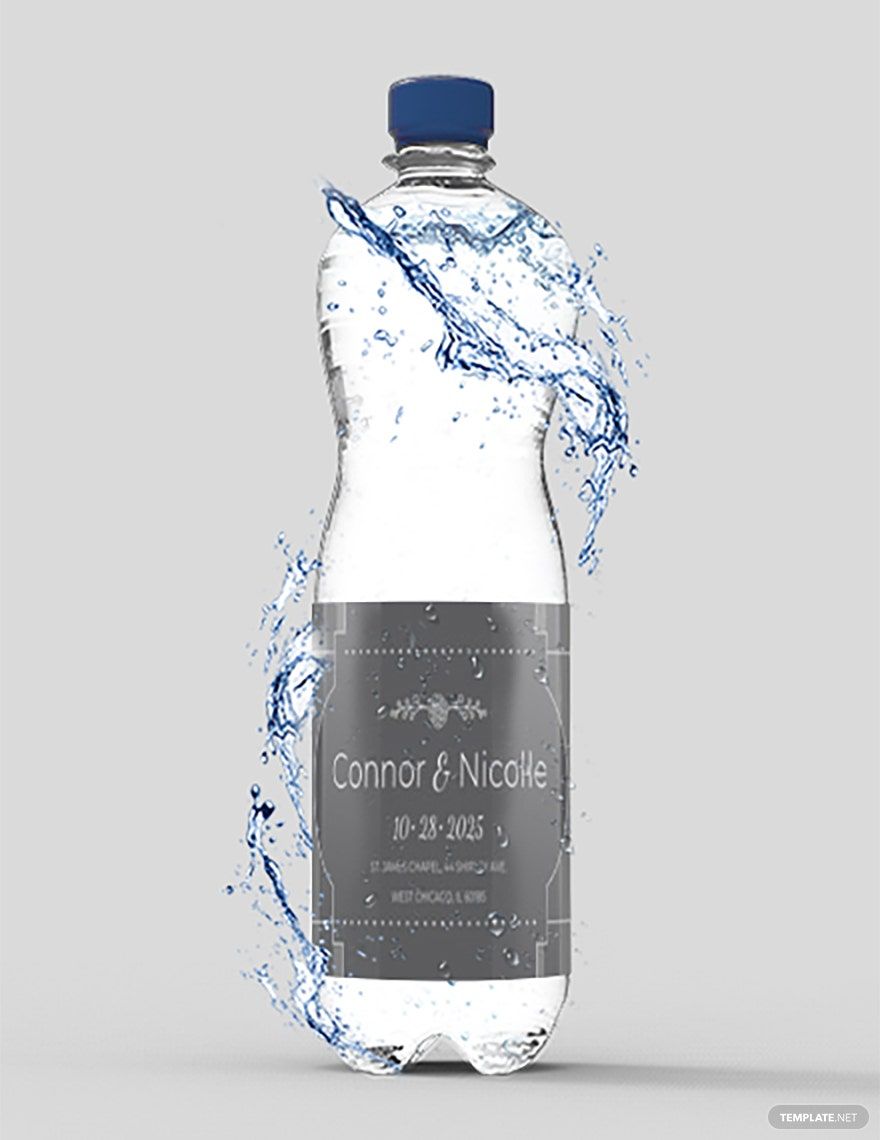 Wedding Water Bottle Label Template