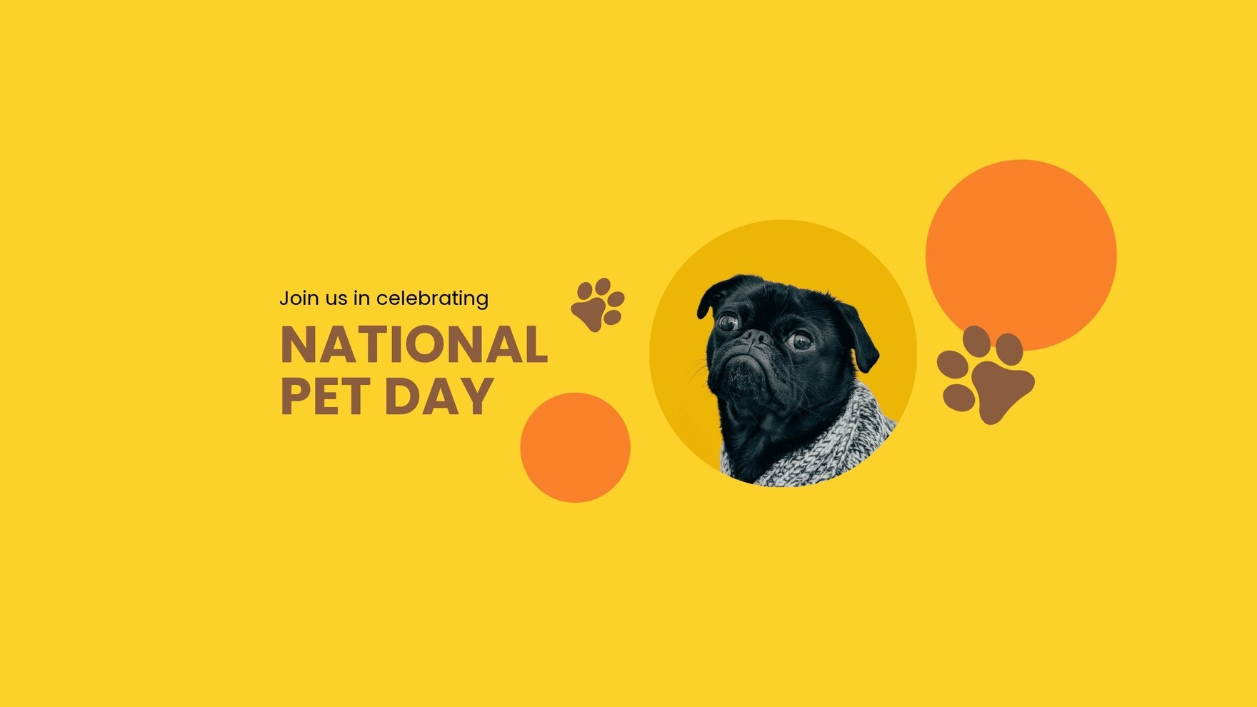 National Pet Day Promotional Youtube Banner Template