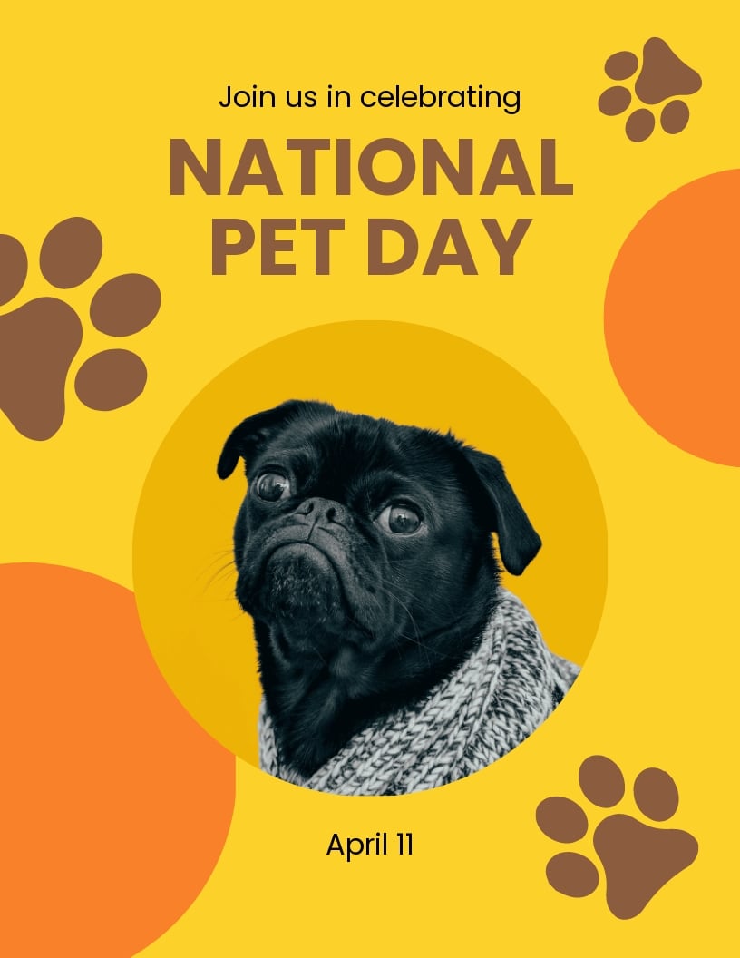 National Pet Day Promotional Flyer Template