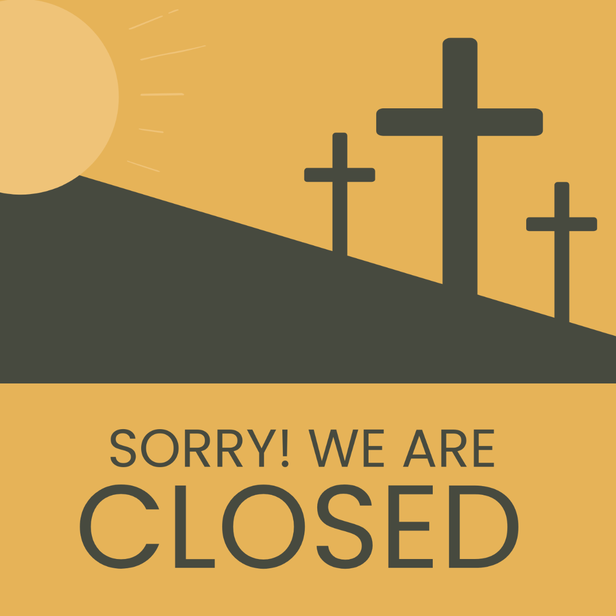 Closed For Good Friday Vector