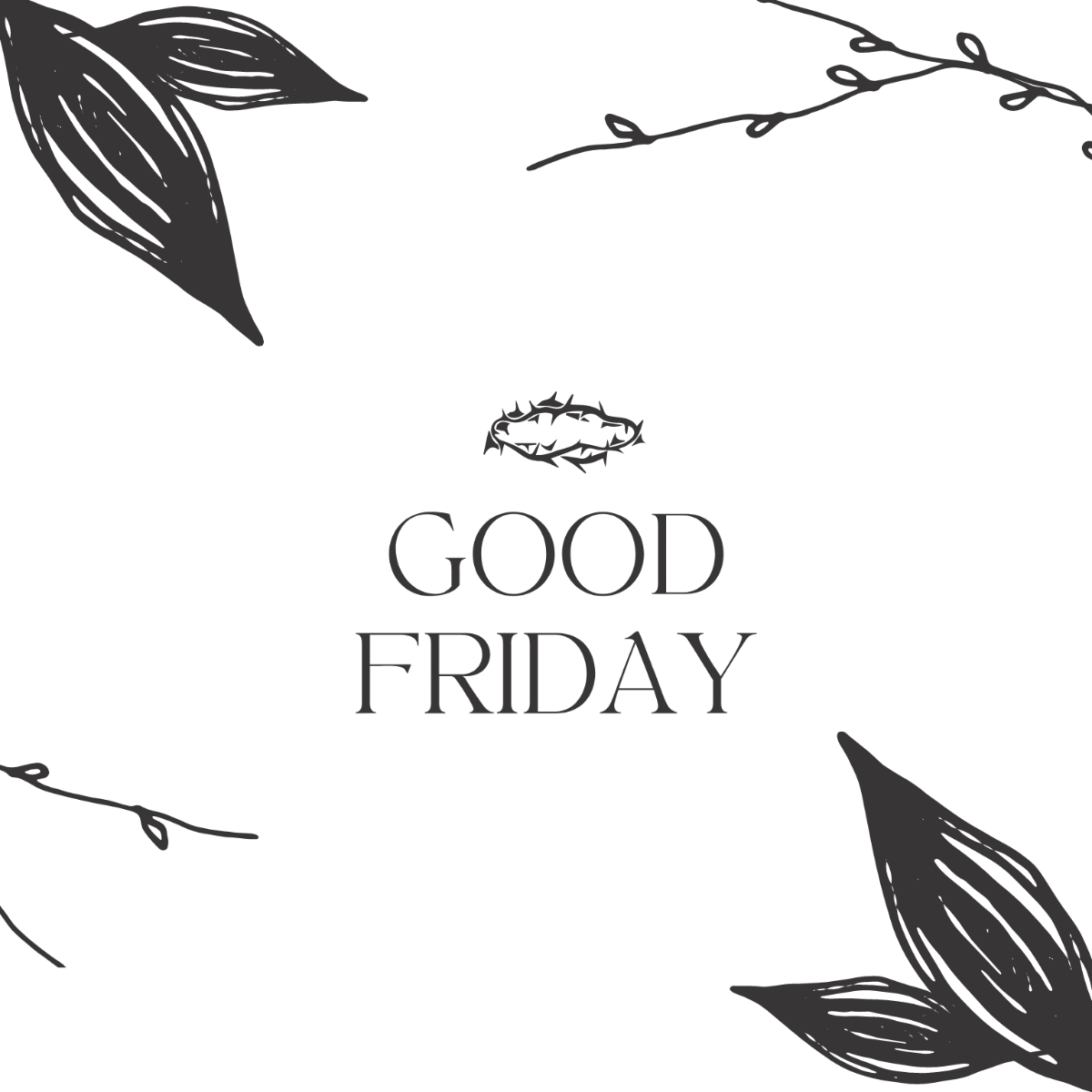 Black And White Good Friday Vector Template