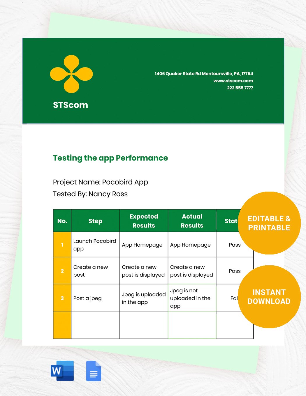 Performance Test Case Template