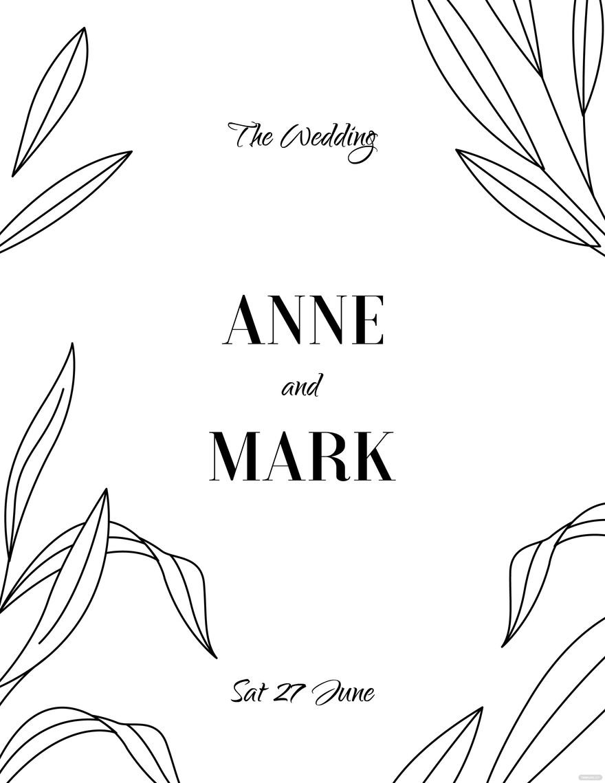 Wedding Font Coloring Page Template