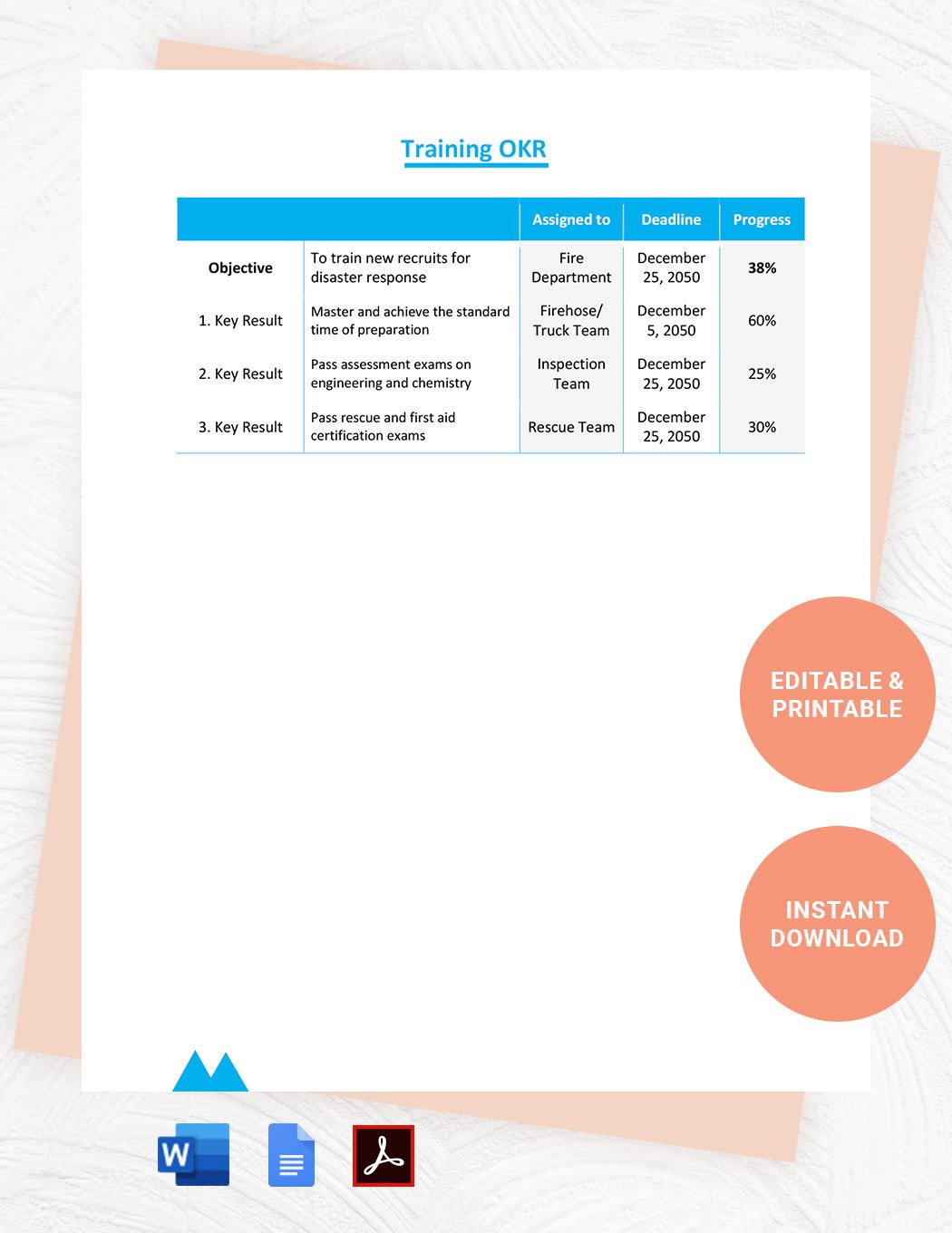 Free Training OKR Template Download in Word, Google Docs
