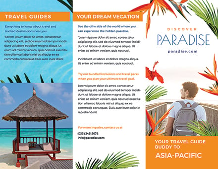 Travel Tri-Fold Brochure Template - Illustrator, InDesign, Word, PSD ...