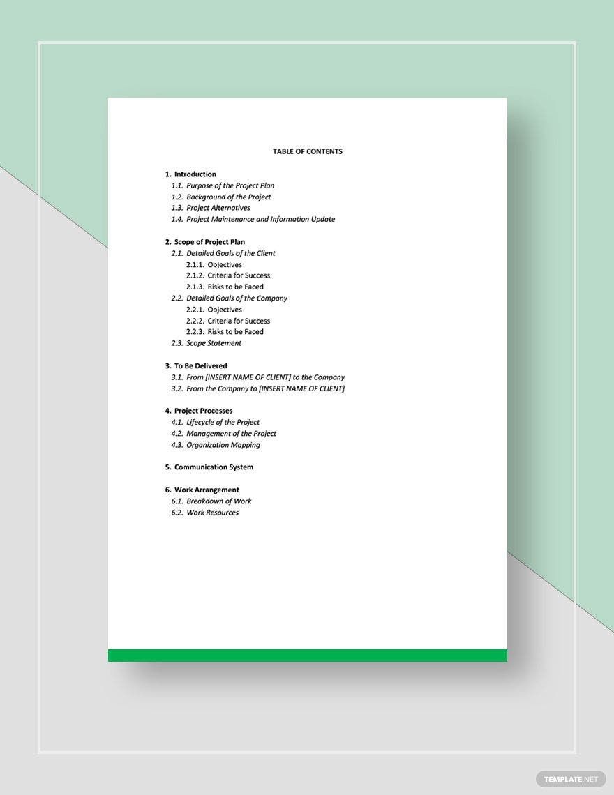 Project Plan Template Google Docs Word Apple Pages Template